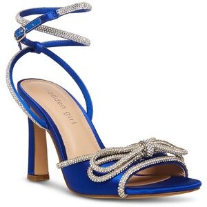 Madden Girl Royal Blue Heels with Sparkling Silver Bow